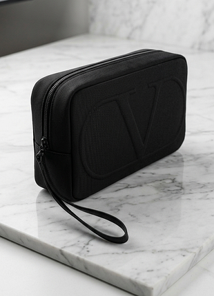 Мужская косметичка valentino (dopp case) черная. размеры 30×16×10 см 3