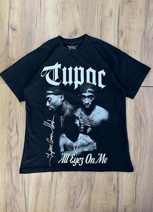 Чоловіча бавовняна футболка з оригінальним принтом відомого репера 2pac.