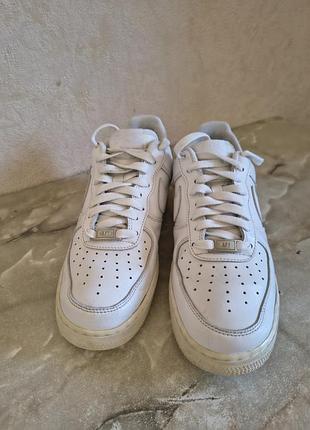 Кожаные белые кроссовки nike force оригинал! 2