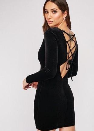 Шикарное бархатное платье topshop со шнуровкой на спине