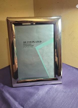 Посеребренная фоторамка 13х18 см (silver plated), новая