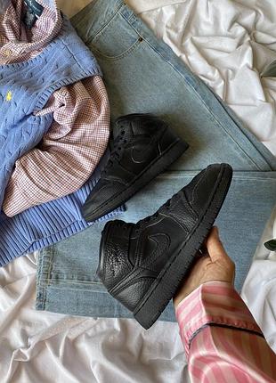 Кожаные кроссовки кеды детские jordan air 1 mid bg 554725-091 35.5 (22.5см.)