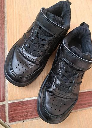Кроссовки на липучке nike черные 17,5 см