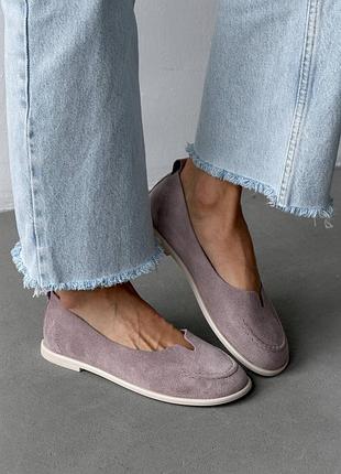 Балетки женские бежевые / замшевые балетки цвета кашемир / женские балетки barefoot