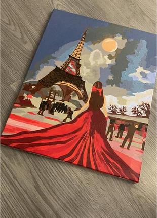 Картина авторская париж  акриловыми  красками