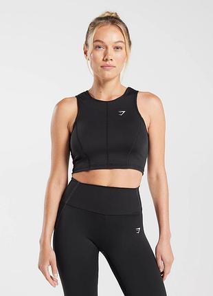 Чорна спортивна маєчка топ gymshark