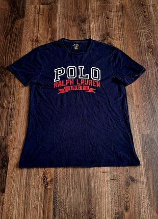 Мужская уникальная футболка polo ralph lauren с большим лого оригинал