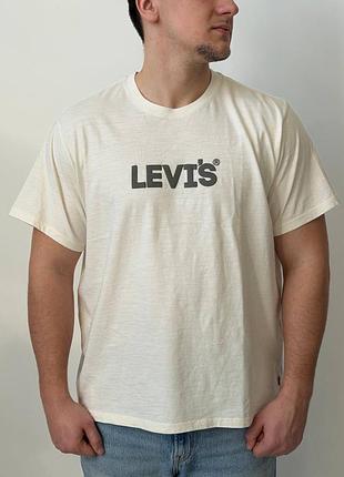 Молочна футболка  levis «antique ivory - white»