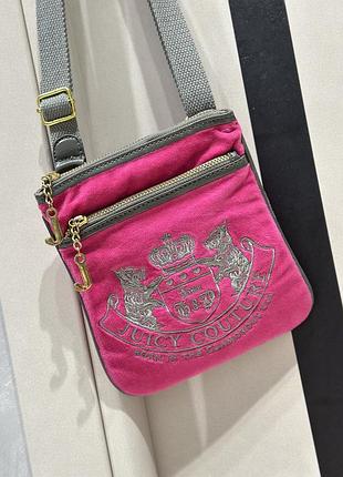 Juicy couture vintage velour pink crossbody bag сумка