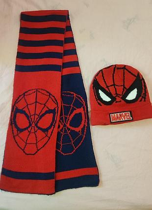 Шапка шарф марвел человек паук спайдермен spiderman