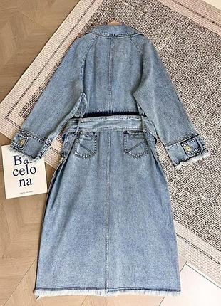 Плащ тренч джинсовий довгий 2