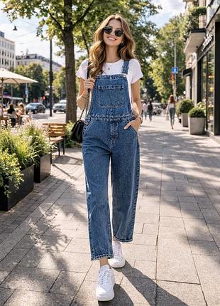 Новий  джинсовий комбінезон  за esmara wide leg трендовий денім