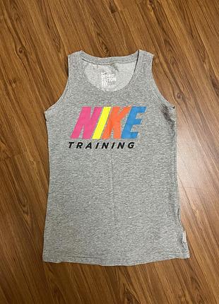 Бавовняна сіра спортивна майка nike training s