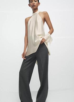 Топ жіночий бежевий атласний zara new