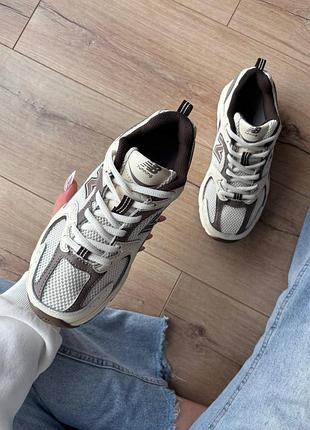 Кроссовки new balance 530 white brown