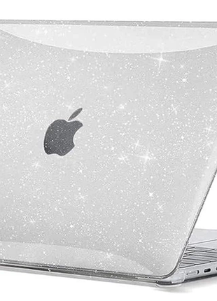 Защитный чехол накладка macbook new air 13.6 a2681 a3113 а3240 прозрачный с блестками