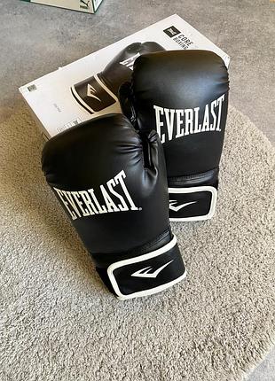 Everlast core 2 boxing gloves оригінал нові чоловічі боксерські перчатки рукавиці рукавички чорні еверласт для боксу ударні для спарингу тренувань