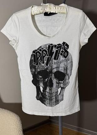 Футболка зі стразами та черепом  philipp plein
