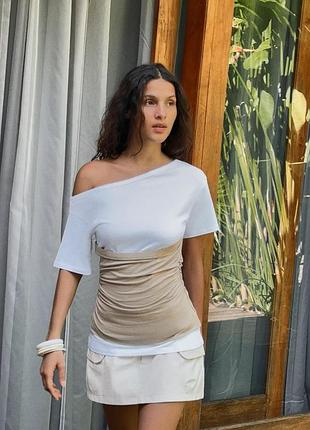 Асиметричний топ жіночий драпований zara new