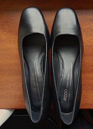 Туфли ecco shape squared 35 black 290503 оригинал новые размер 38,37 черные натуральная кожа