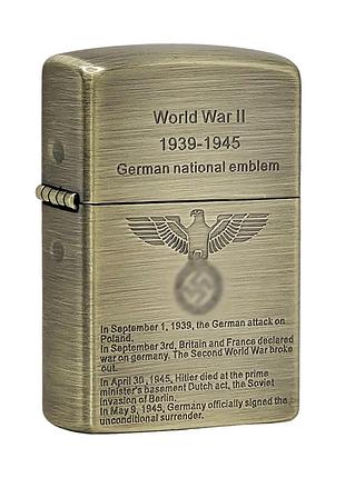 Металлическая бензиновая зажигалка zorro ww 2