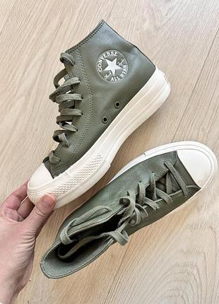 Кели шкіряні хакі  converse оригінал