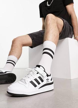 Adidas forum low  мужские кожаные кроссовки-кеды
