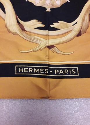 Винтажный дизайнерский платок hermes "couronnes" 1969 года7 фото