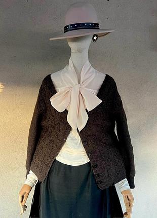 Вінтаж,вовна,вʼязаний кардиган в коси,hand made