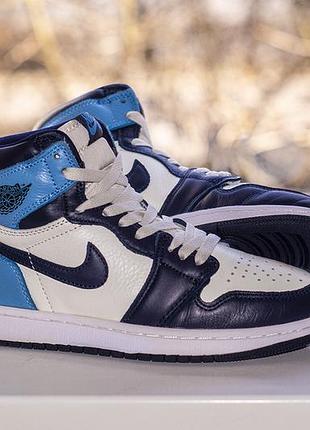 Кроссовки nike air jordan 1 retro mid 555088-140 leather obsidian blue 36 г. оригинал