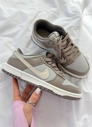 Класні жіночі кросівки nike sb dunk low wmns bone beige сіро-бежеві