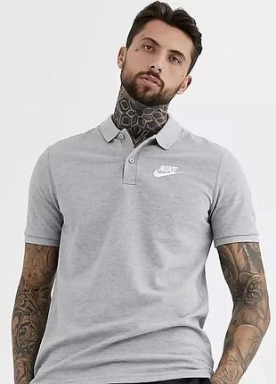 Футболка-поло  мужская серая nike