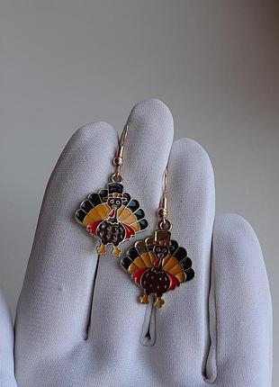 Серьги с эмалью, бижутерия