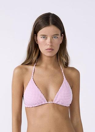 Верх від купальника, ліф рожевий трикутний топ бікіні від бренду prettylittlething