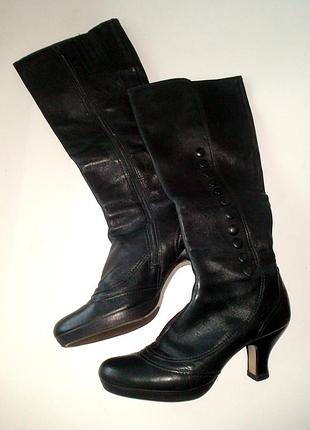 38-39р. шкіряні чорні демі чоботи елегантні оксфорди clarks