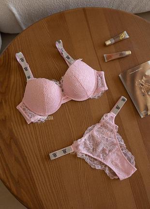 Комплект белья пуш-ап с камушками victoria’s secret оригинал набор виктория сикрет