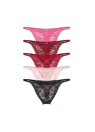 Кружевные трусики тонг victoria's secret набор