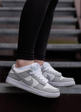 Р. 36-45 кроссовки nike sb dunk low white grey nk212