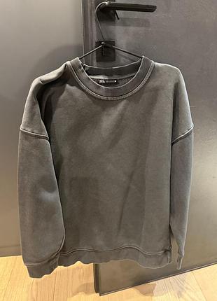 Сірий базовий світшот zara оверсайз
