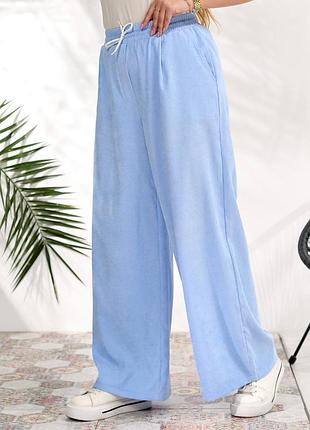 Женские голубые вельветовые брюки брюки