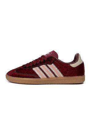 Кроссовки adidas samba burgundy pony