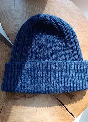 Шапка унісекс cos x muji beanie/чоловіча/ жіноча/синя/
