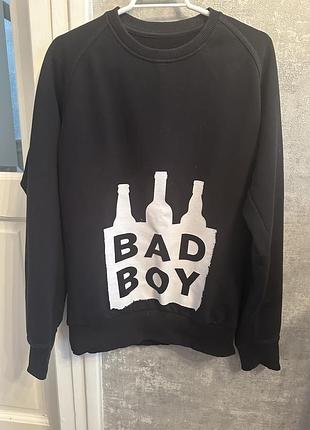 Лонгслів чоловічий з принтом bad boy на худого хлопця або підлітка