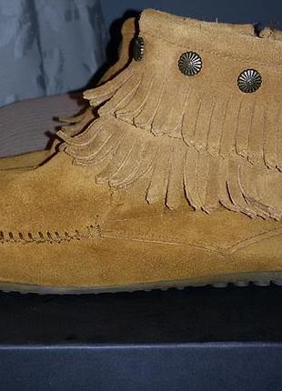 Minnetonka (сша) - классные замшевые ботинки-мокасины р 38 1/2- 39 (25,2 см),us 8