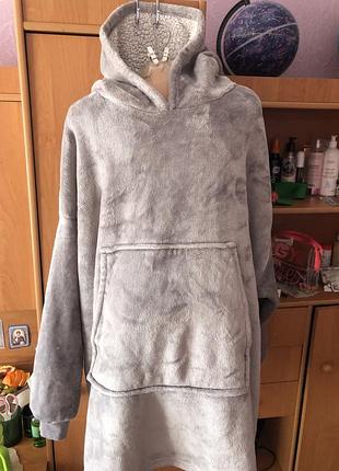 Меховушка, плюшева туника, кофта, худи, 2-3xl, слип, пижама