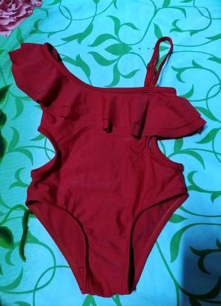 Красный,брендовый купальник для девочки 5-6 р-shein