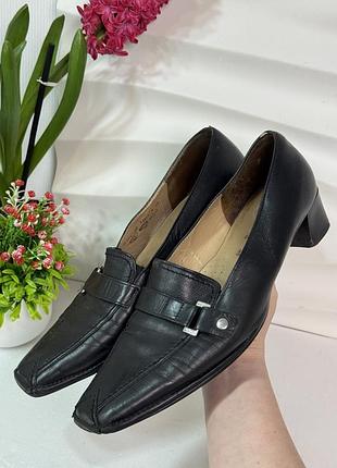 Черные туфли лоферы бренда gabor из линии comfort натуральная кожа 42-43р