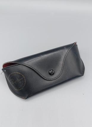 Черный чехол кофр ray-ban с красной бархатной подкладкой