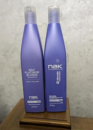 Nak platinum blonde anti-yellow шампунь и кондиционер nak blonde conditioner набор от желтизны