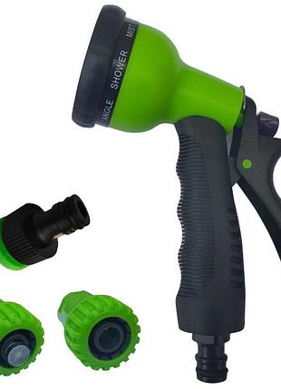 Комплект пистолет (8 режимов) и 3-элемента на шланг kemal m1013-3/4" green, турция
